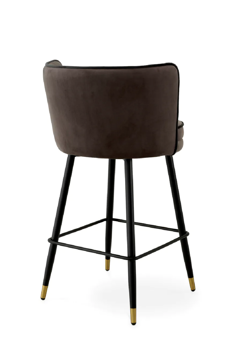 Chaise de comptoir en velours marron foncé | Eichholtz Grenada | Meubleluxe.fr