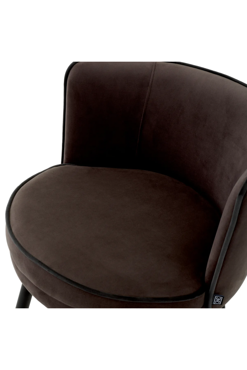 Chaise de comptoir en velours marron foncé | Eichholtz Grenada | Meubleluxe.fr