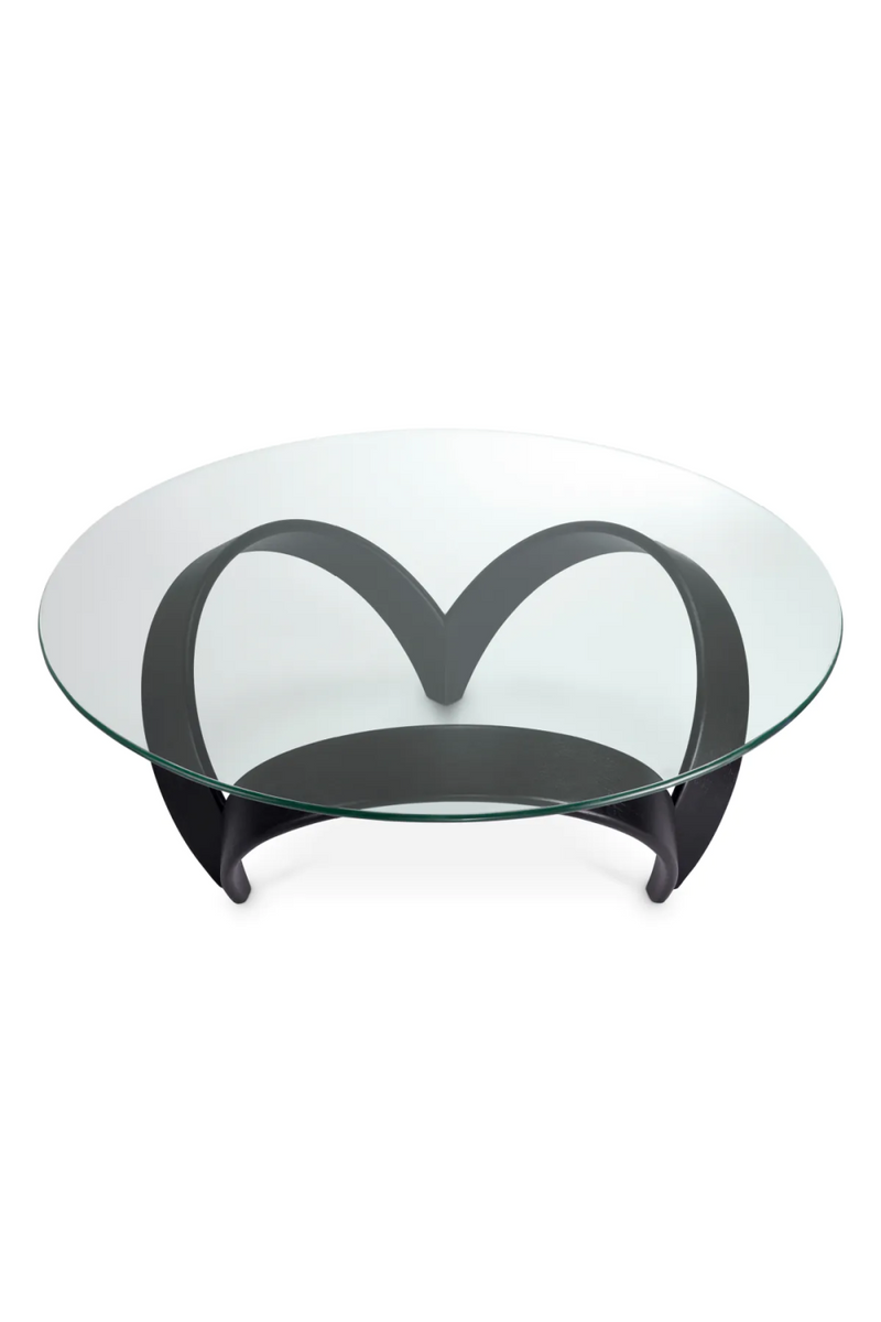 Table basse noire et verre transparent | Eichholtz Soquel  | Meubleluxe.fr
