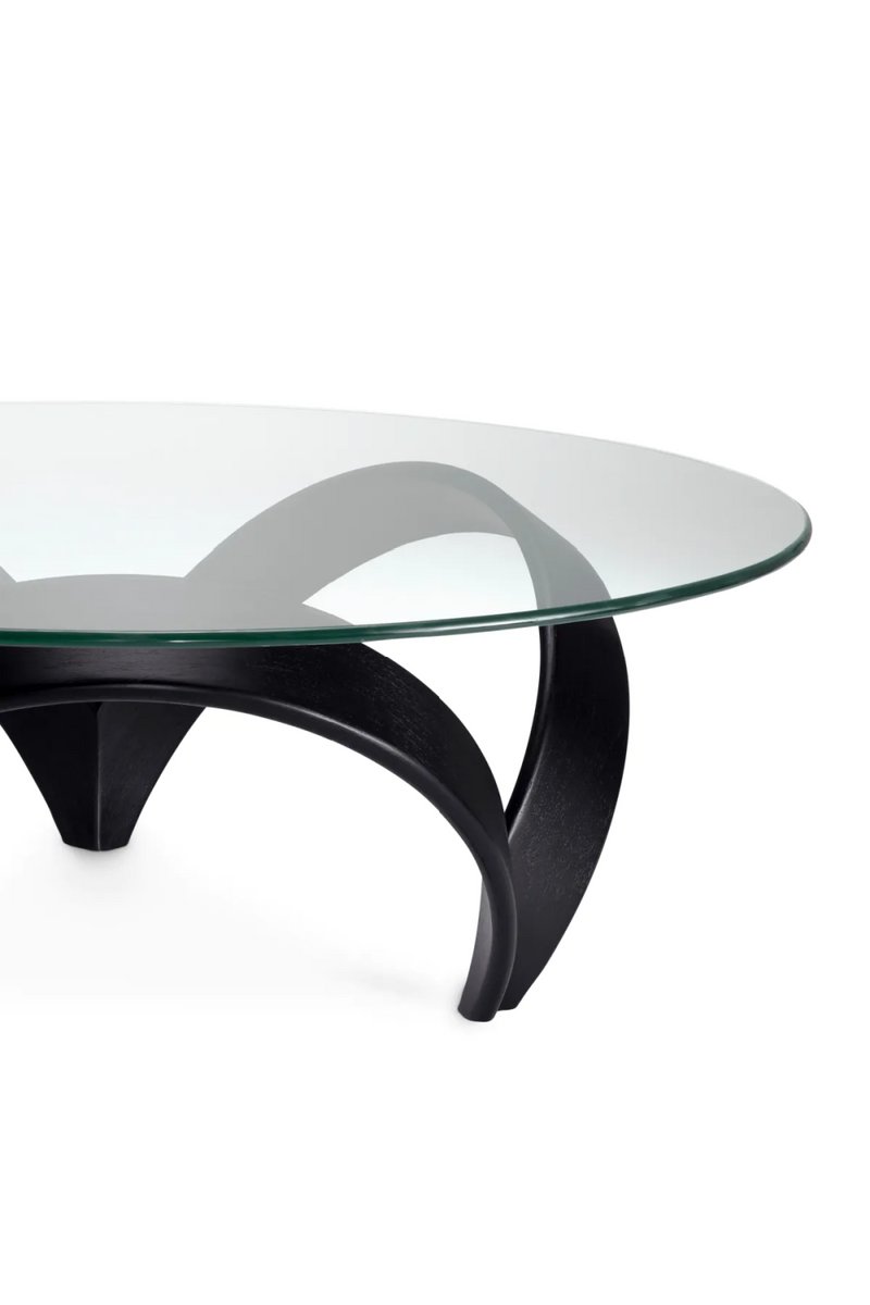 Table basse noire et verre transparent | Eichholtz Soquel  | Meubleluxe.fr