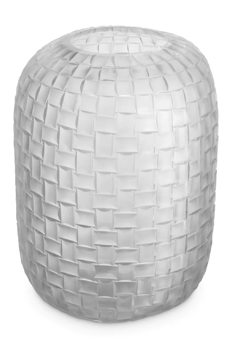 Vase en verre givré transparent | Eichholtz Varese L | Meubleluxe.fr