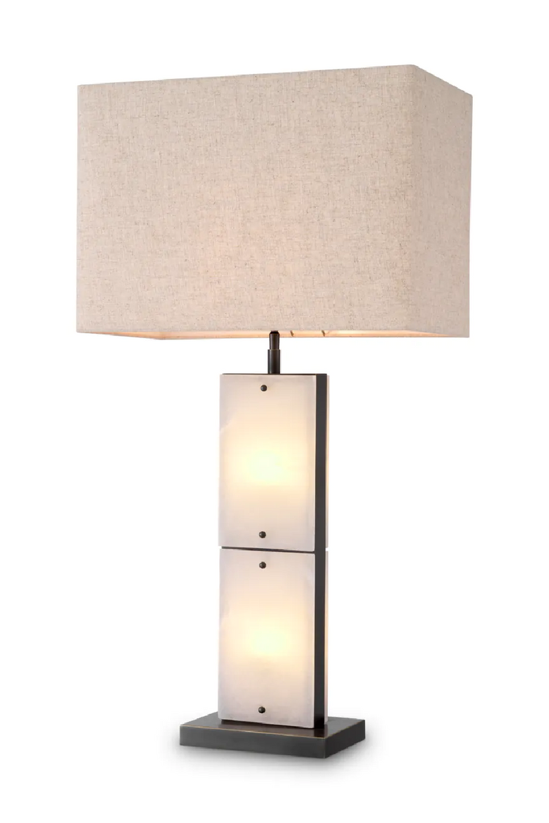Lampe de table en bronze et en albâtre | Eichholtz Ortiz | Meubleluxe.fr
