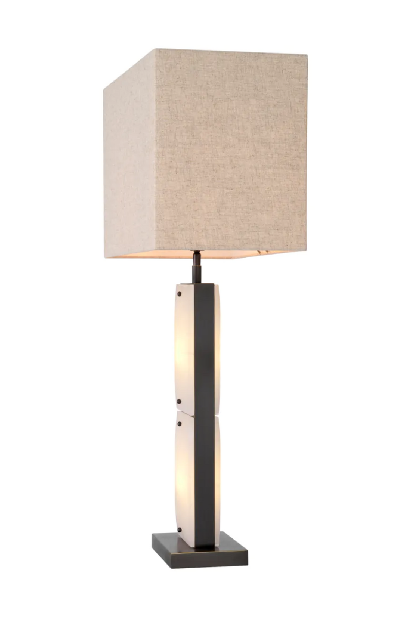 Lampe de table en bronze et en albâtre | Eichholtz Ortiz | Meubleluxe.fr