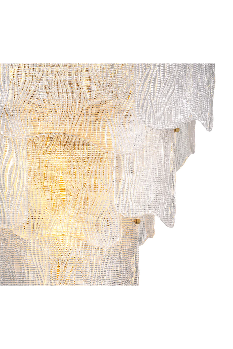 Lustre en laiton vieilli et verre texturé | Eichholtz Asinara L | Meubleluxe.fr