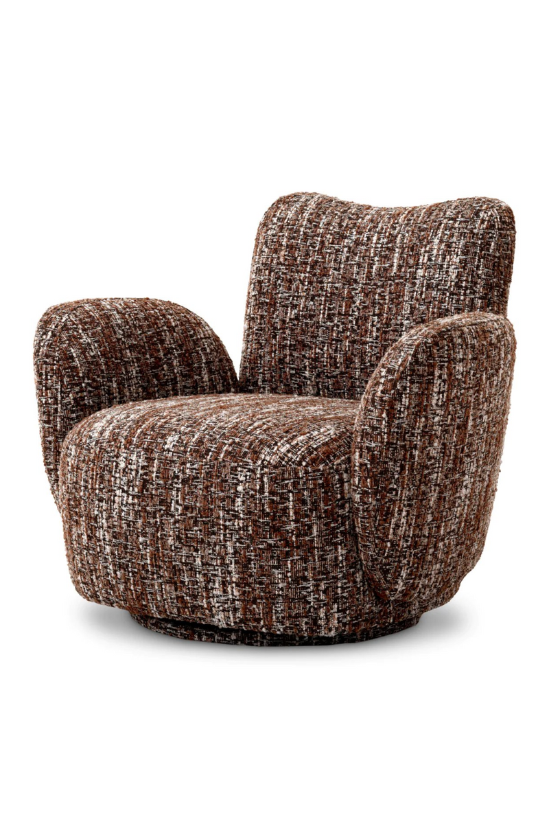 Fauteuil tournant Bouclé Sonata Rouge | Eichholtz Merida | Meublelue.fr