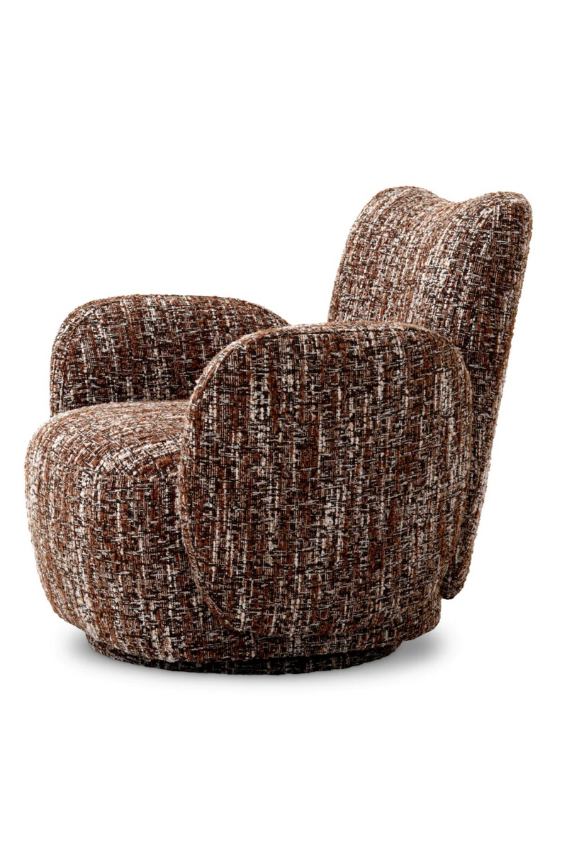 Fauteuil tournant Bouclé Sonata Rouge | Eichholtz Merida | Meublelue.fr