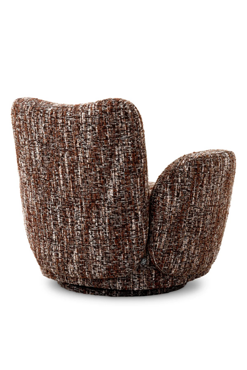 Fauteuil tournant Bouclé Sonata Rouge | Eichholtz Merida | Meublelue.fr