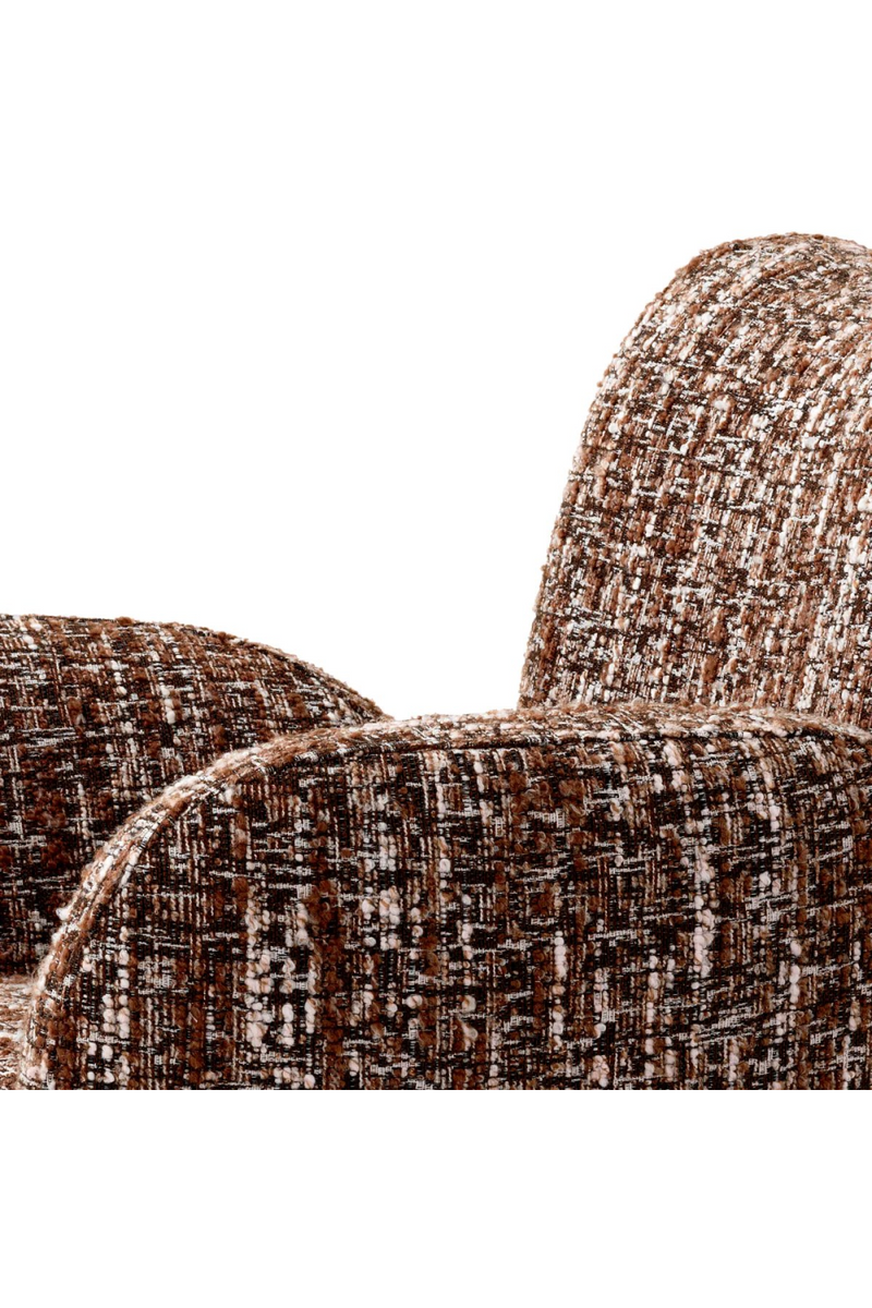 Fauteuil tournant Bouclé Sonata Rouge | Eichholtz Merida | Meublelue.fr