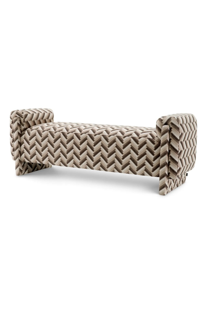 Banc de tissage à chevron marron | Eichholtz Del Vale  | Meubleluxe.fr