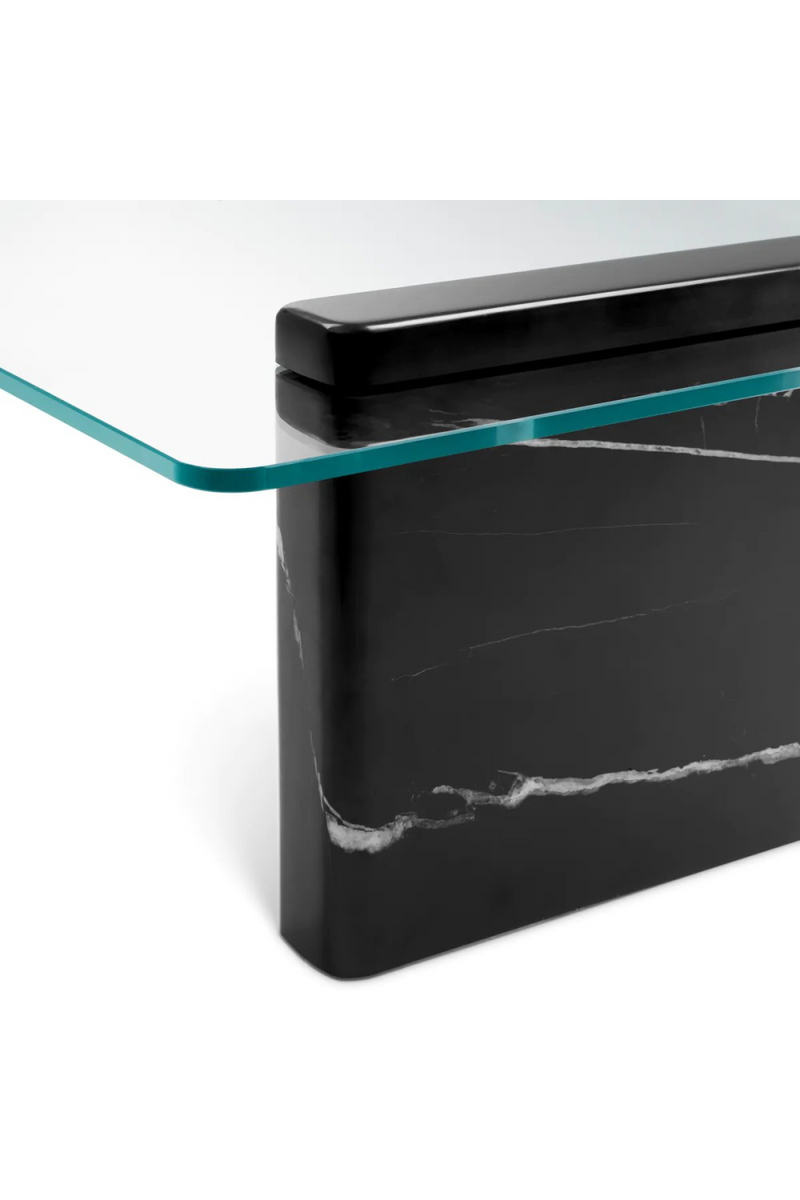 Table basse en marbre noir et cristal transparent | Eichholtz Stonecrest; | Meubleluxe.fr