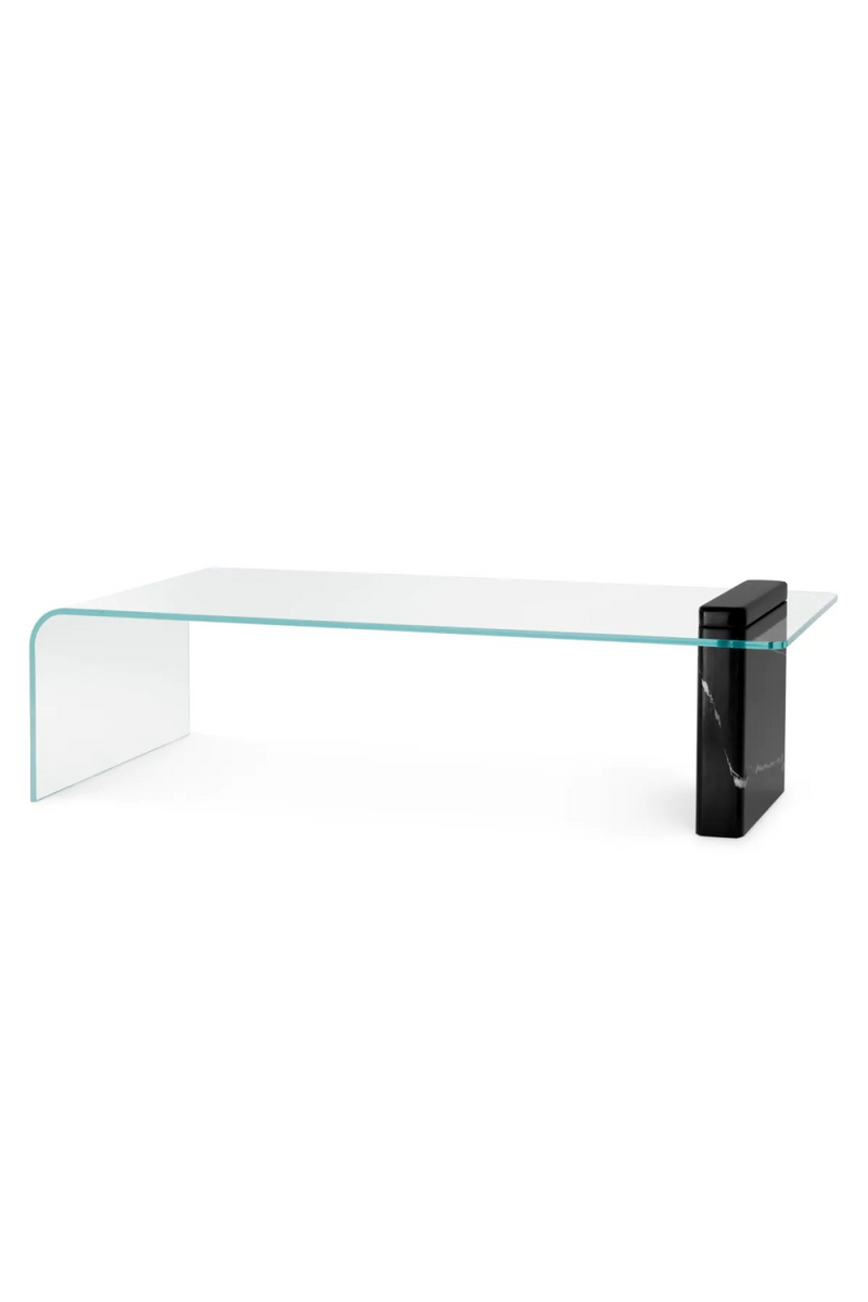 Table basse en marbre noir et cristal transparent | Eichholtz Stonecrest; | Meubleluxe.fr