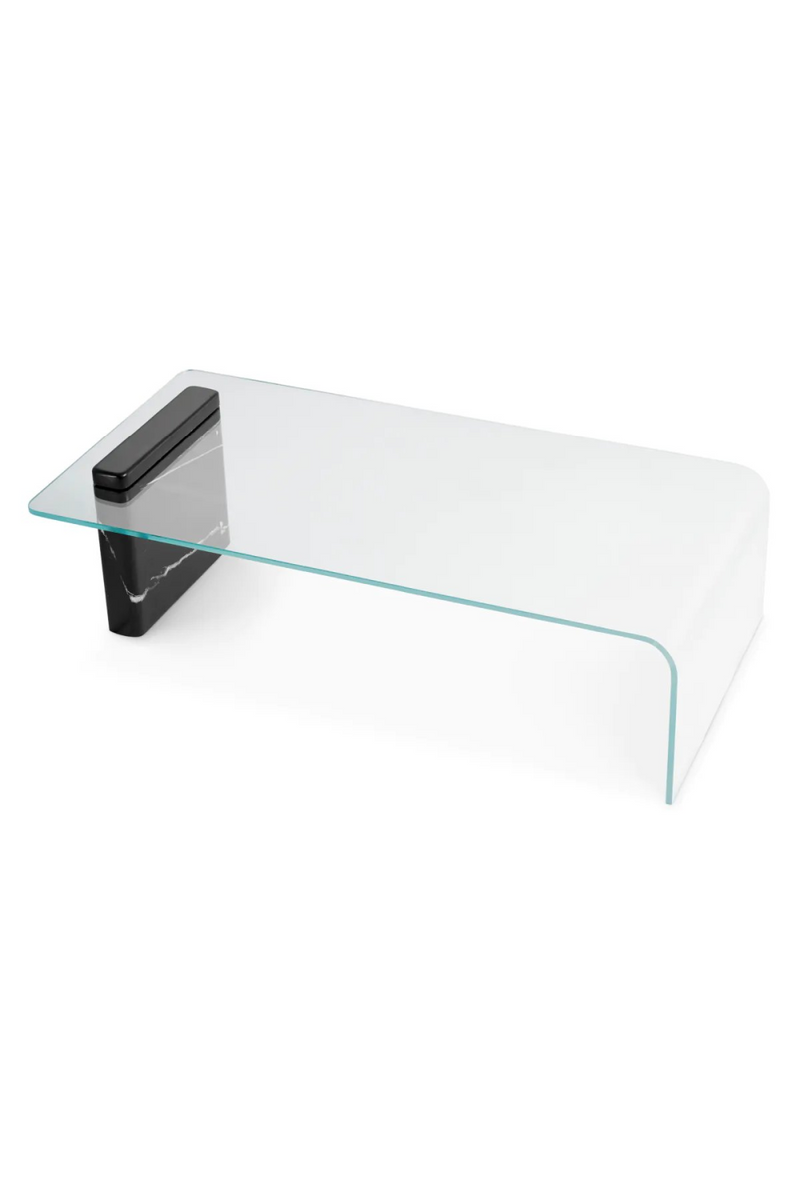 Table basse en marbre noir et cristal transparent | Eichholtz Stonecrest; | Meubleluxe.fr