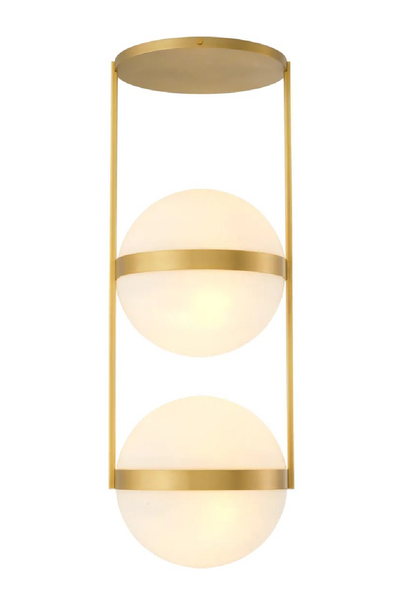 Suspension en Verre Blanc et Laiton Ancien | Eichholtz Dover | Meubleluxe.fr