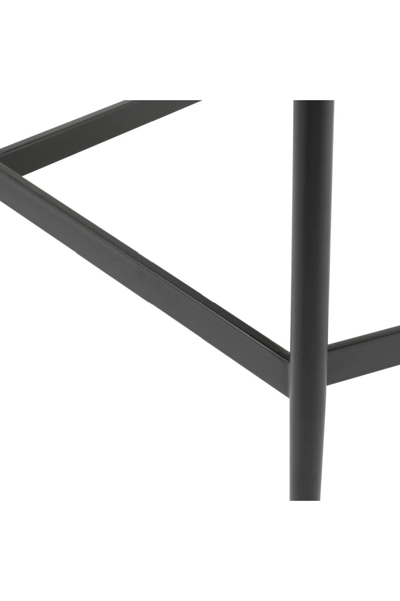 Tabouret de bar rembourré Brooklyn en noir avec pieds noirs | Eichholtz Folsom | Meubleluxe.fr