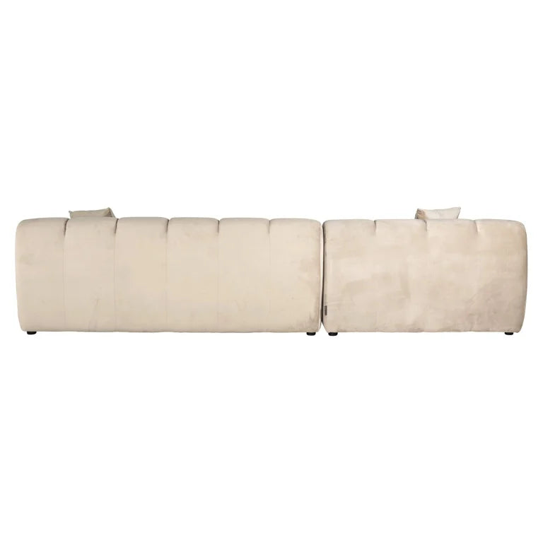 3-seater sofa in taupe velvet (left chaise longue) | Richmond Cube