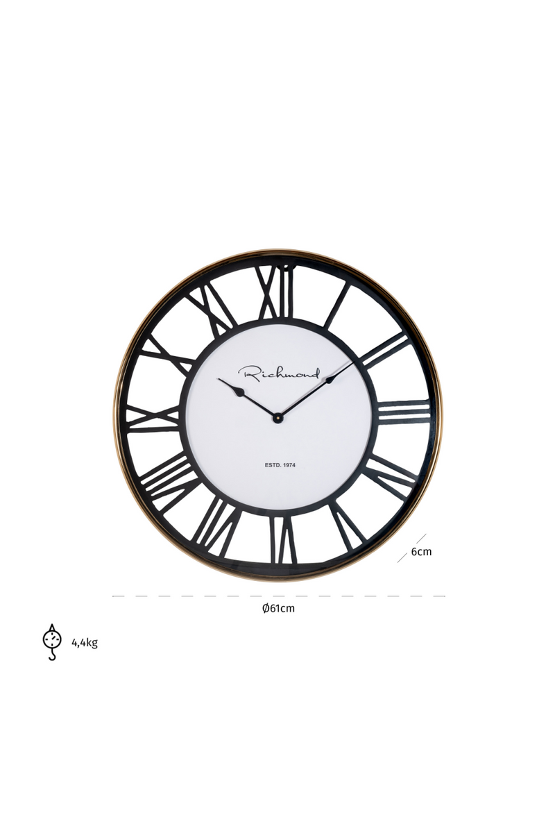 Clock Brently (Black/gold) | meubleluxe.fr