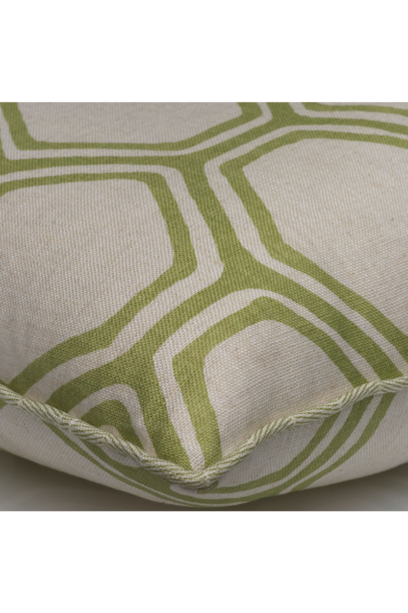 Coussin décoratif en lin beige-vert | Andrew Martin Pergola | Meubleluxe.fr