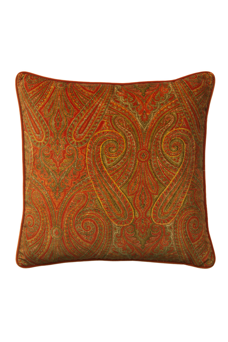 Coussin décoratif en velours orange feu | Andrew Martin Bonfire | Meubleluxe.fr