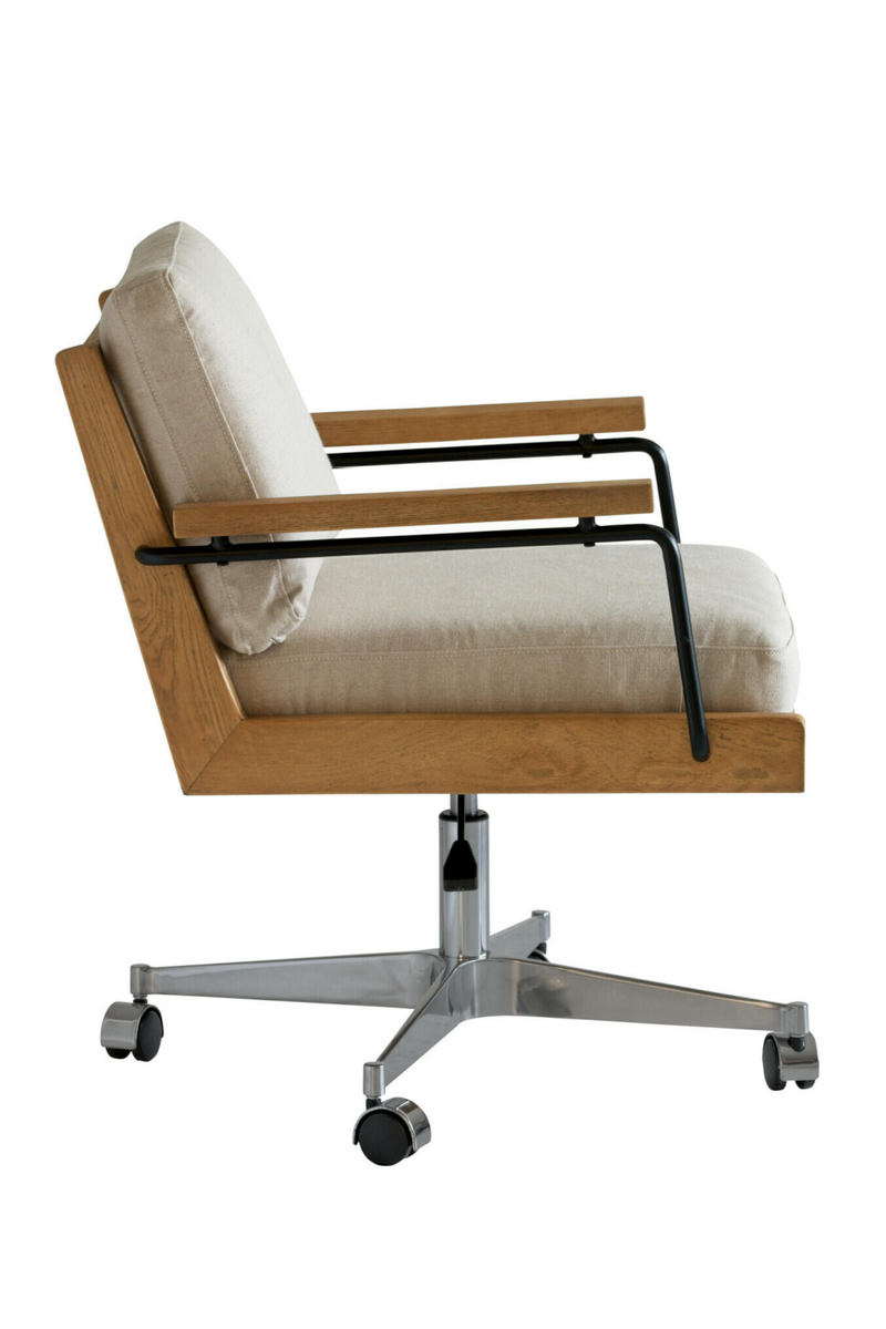 Chaise pivotante de bureau en bois | Andrew Martin Malik | Meubleluxe.fr