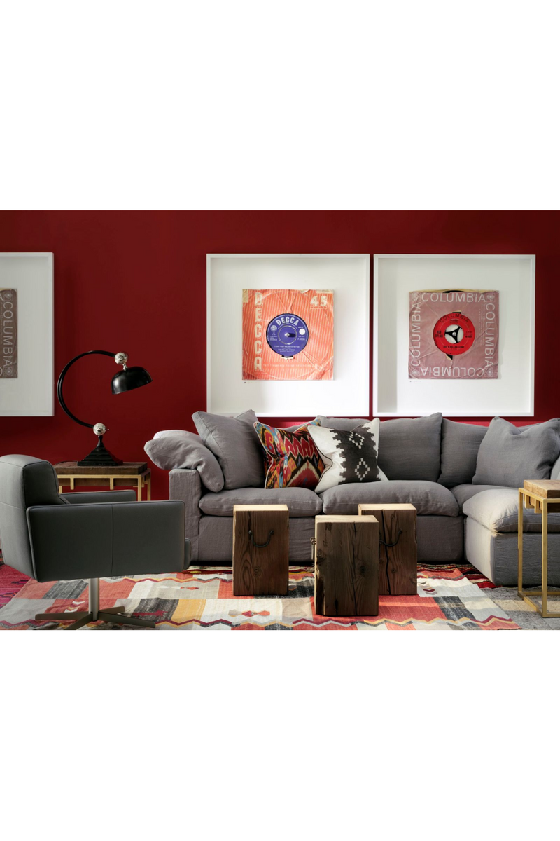Modular sofa in gray linen (corner module) | Andrew Martin Truman Jnr
