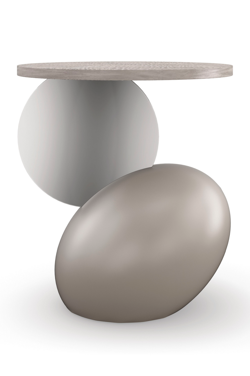 Table d'appoint circulaire en métal | Andrew Martin Onyx | Meubleluxe.fr