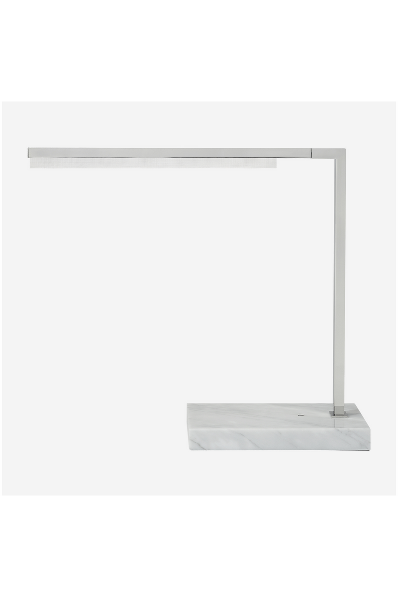 Lampe de table nickelée et marbre blanc | Andrew Martin Klee