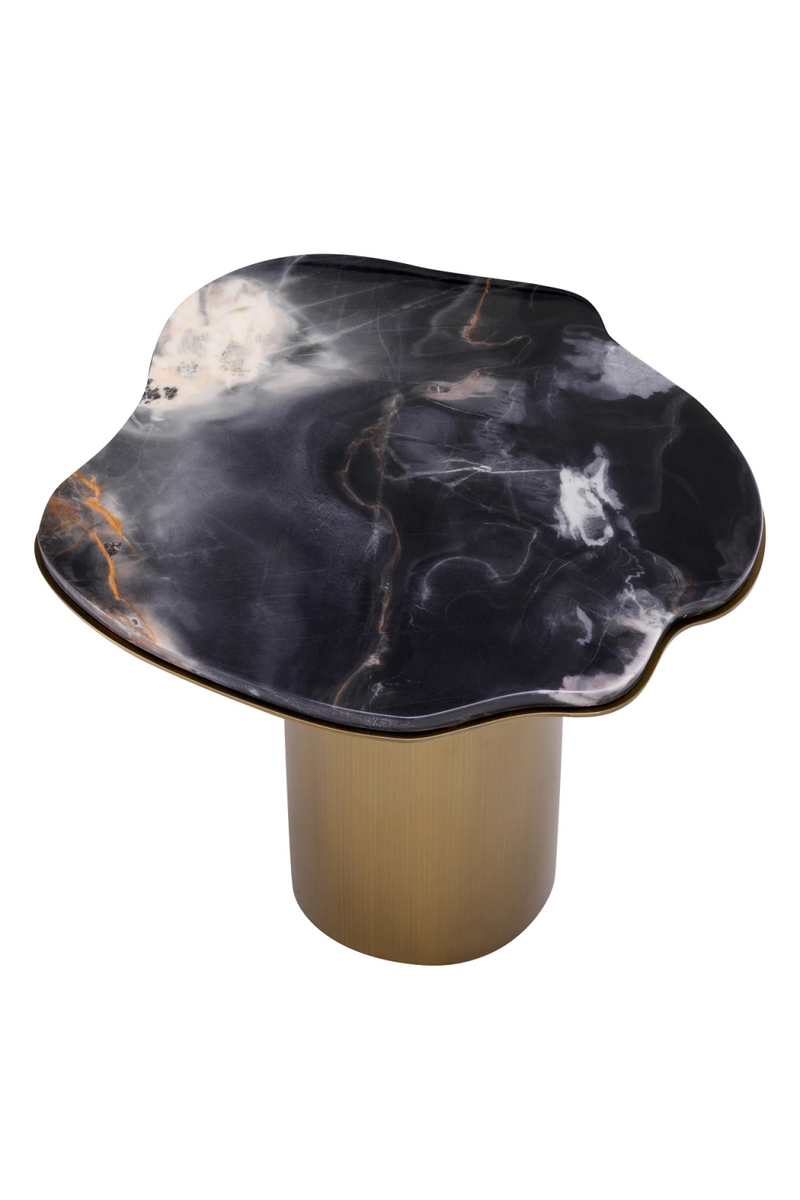 Table d'appoint en laiton et marbre noir | Eichholtz Shapiro | Meubleluxe.fr