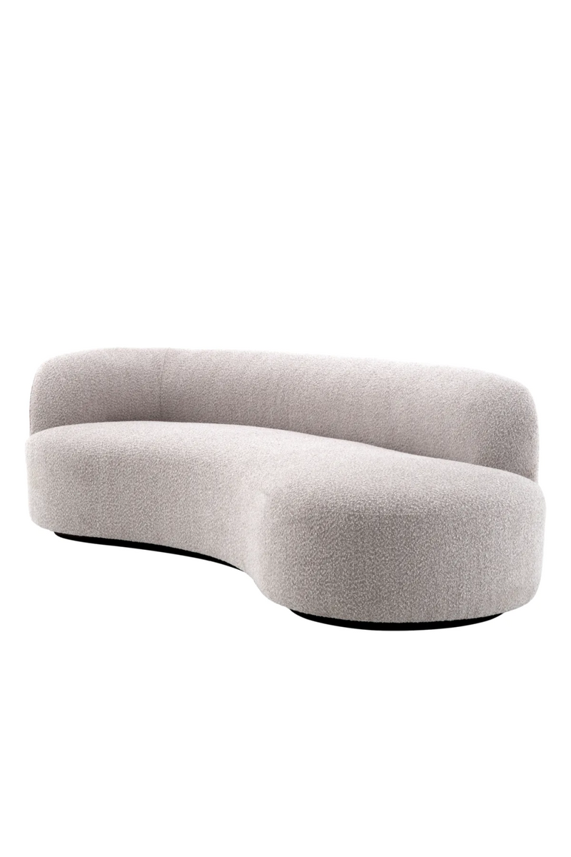 4-seater curved curly gray sofa | Eichholtz Morten