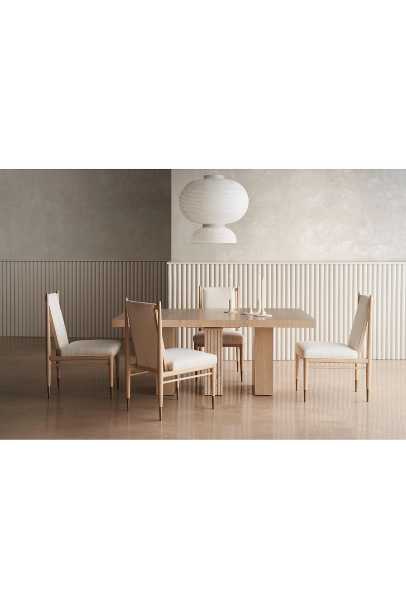Table de salle à manger extensible en travertin | Caracole Unity Light | Meubleluxe.fr