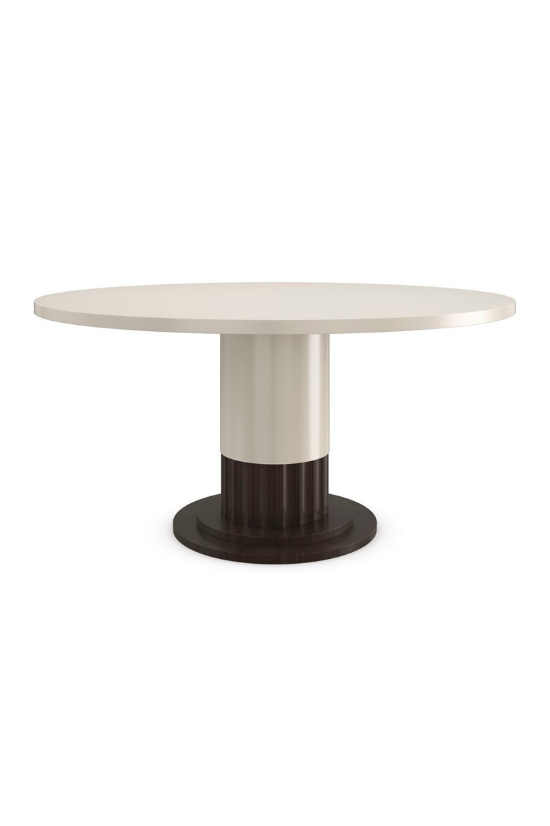 Table de salle à manger ronde en bois ivoire | Caracole Dorian | Meubleluxe.fr