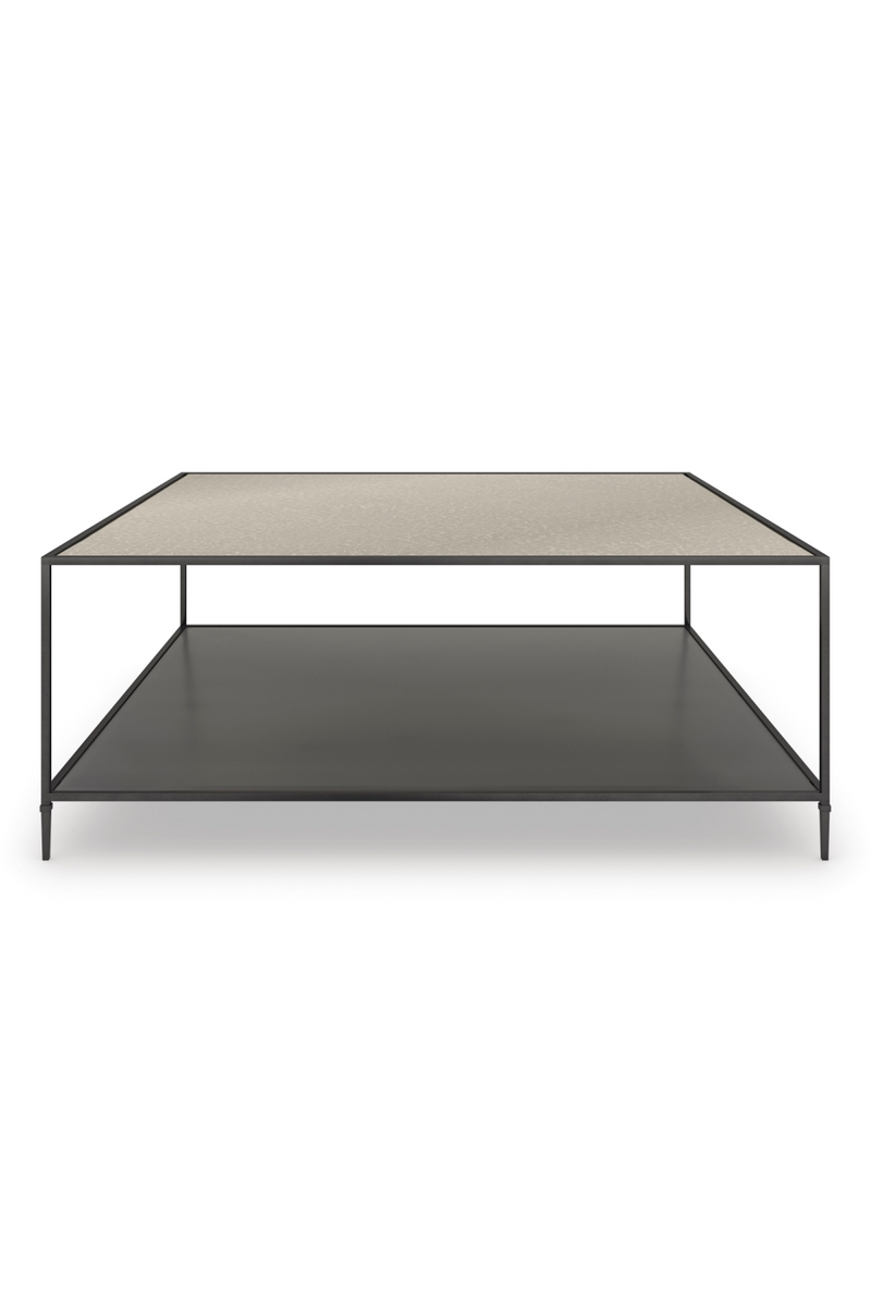 Table basse carrée en verre et métal | Caracole Smoulder | Meubleluxe.fr