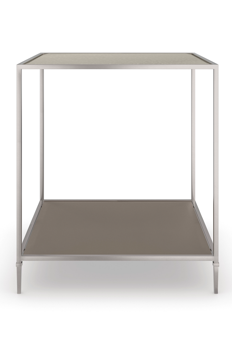 Table d'appoint carré en verre et métal | Caracole Shimmer | Meubleluxe.fr