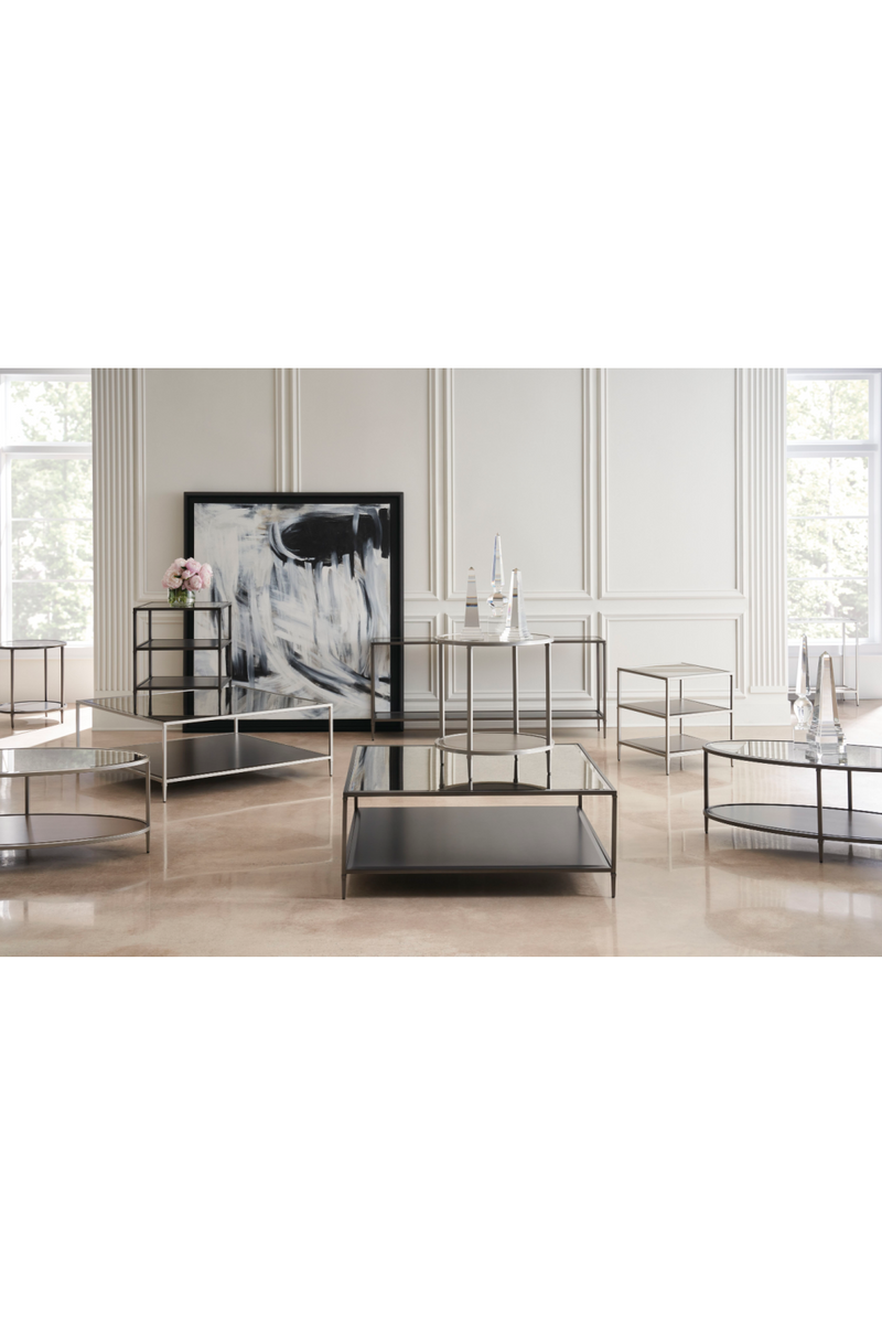 Table d'appoint carré en verre et métal | Caracole Shimmer | Meubleluxe.fr