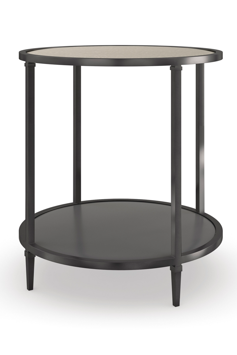 Table d'appoint ronde en verre et métal | Caracole Smoulder | Meubleluxe.fr