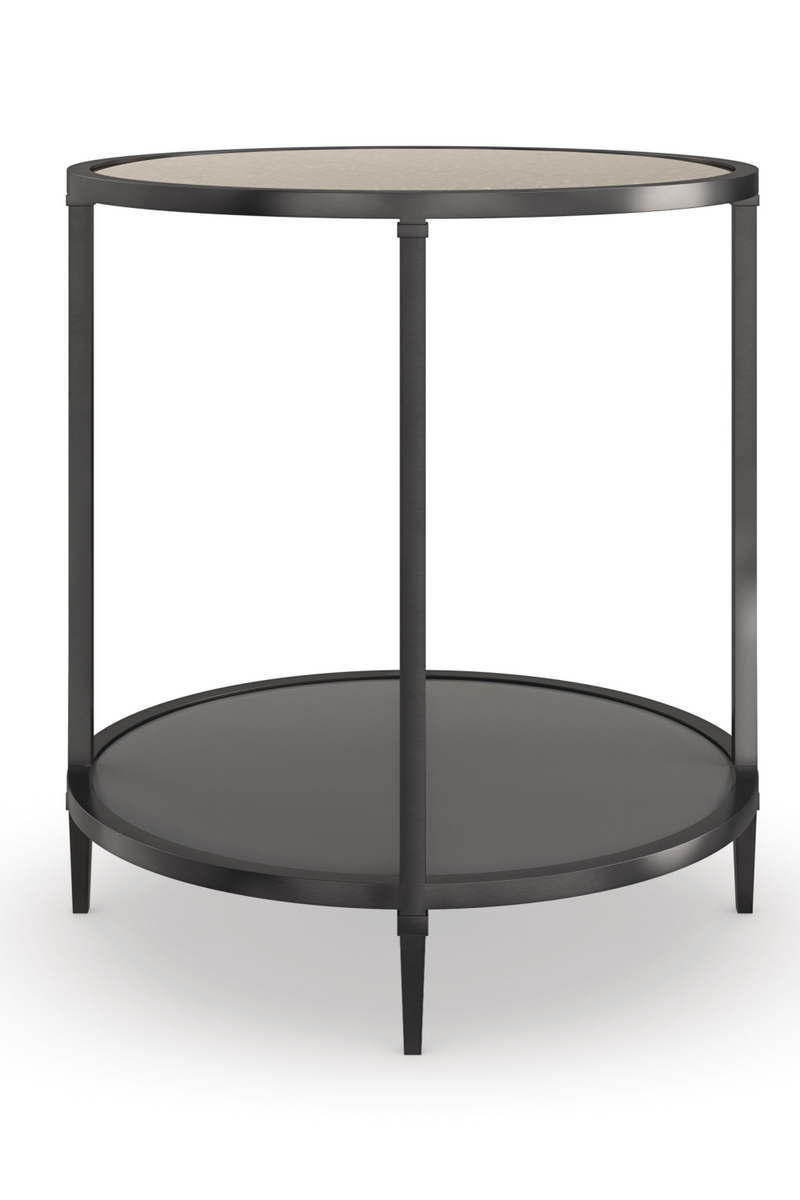 Table d'appoint ronde en verre et métal | Caracole Smoulder | Meubleluxe.fr