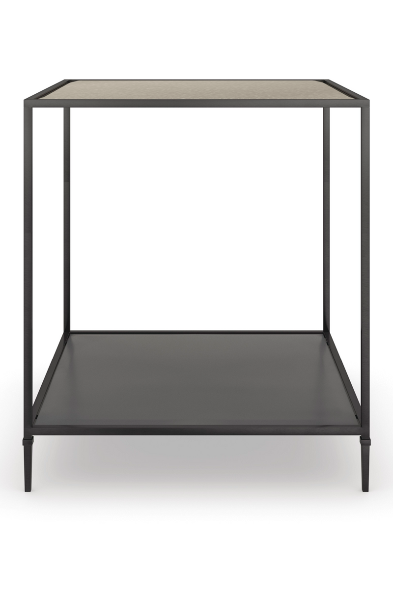 Table d'appoint carrée en verre et métal | Caracole Smoulder | Meubleluxe.fr