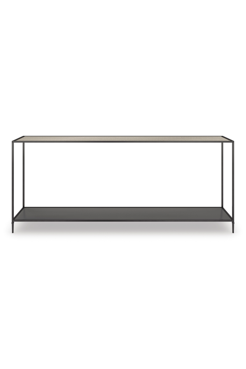 Console rectangulaire en verre et et bronze brossé | Caracole Smoulder | Meubleluxe.fr
