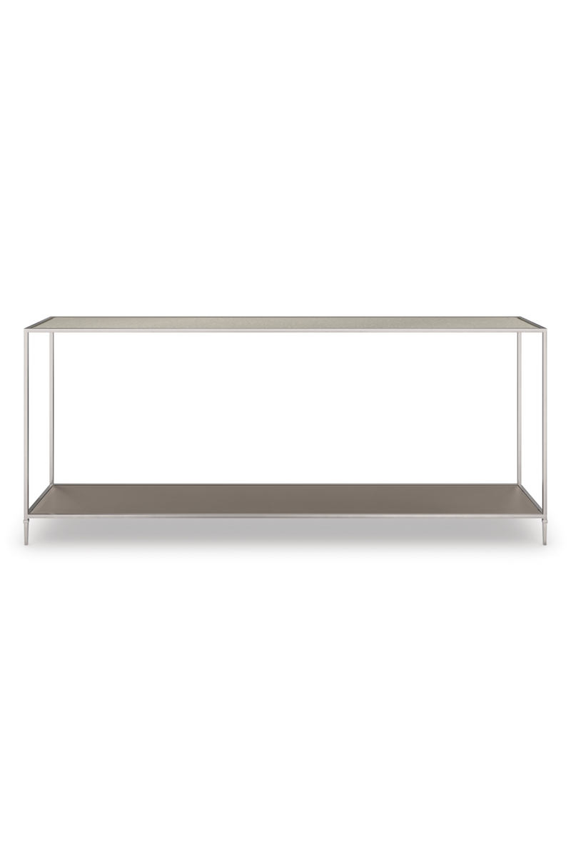 Console rectangulaire en verre et en bois | Caracole Shimmer | Meubleluxe.fr