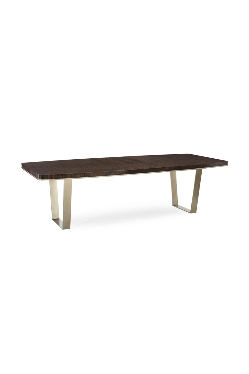 Table de salle à manger extensible en bois d'eucalyptus fumé | Caracole Streamline | Meubleluxe.fr