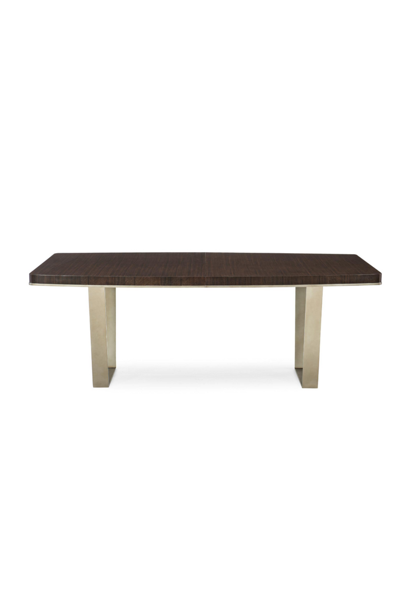 Table de salle à manger extensible en bois d'eucalyptus fumé | Caracole Streamline | Meubleluxe.fr