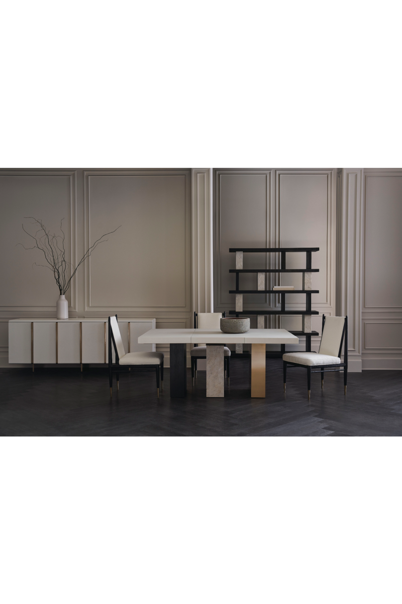 Buffet en bois blanc et laiton | Caracole Emphasis | Meubleluxe.fr