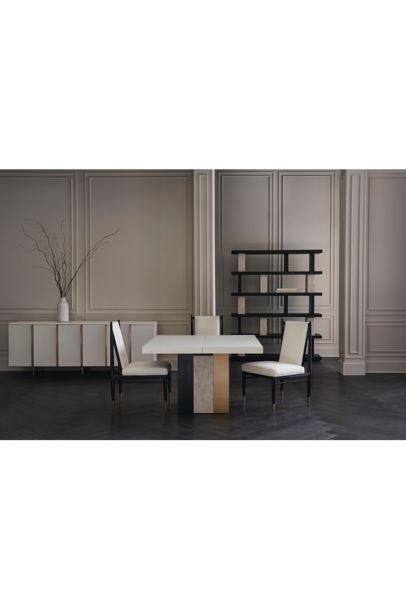 Buffet en bois blanc et laiton | Caracole Emphasis | Meubleluxe.fr