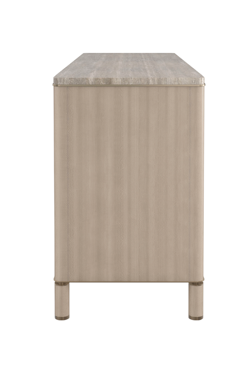 Commode en bois clair et travertin | Caracole Balance | Meubleluxe.fr