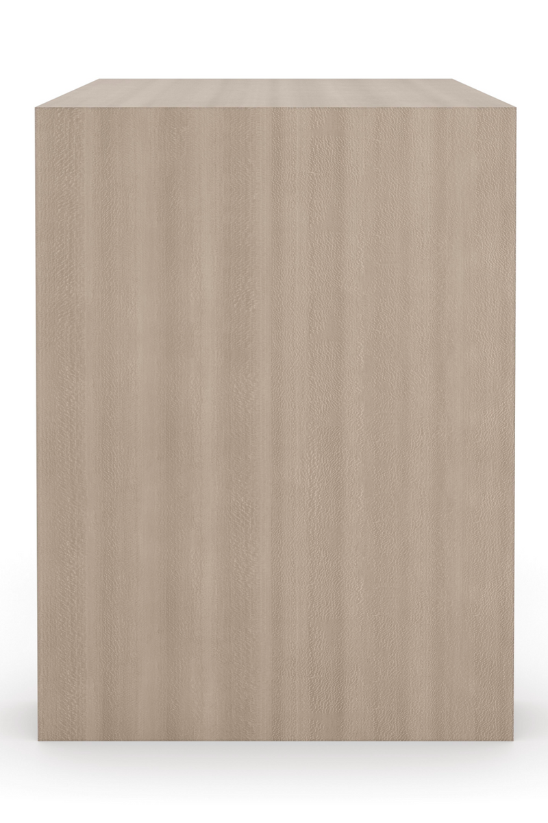 Table de chevet en bois clair et travertin | Caracole Balance | Meubleluxe.fr