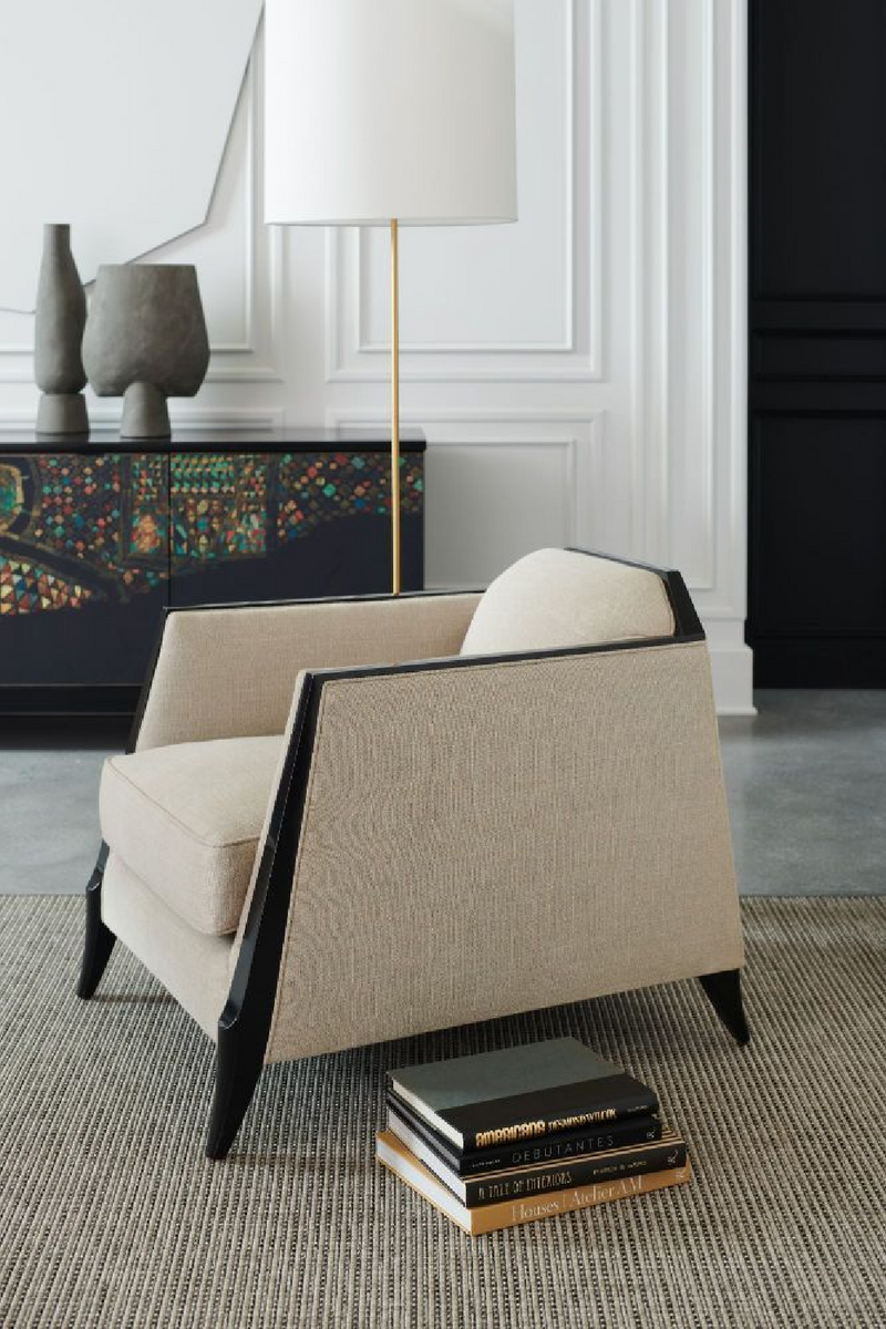 Beige fabric armchair | Caracole Outline