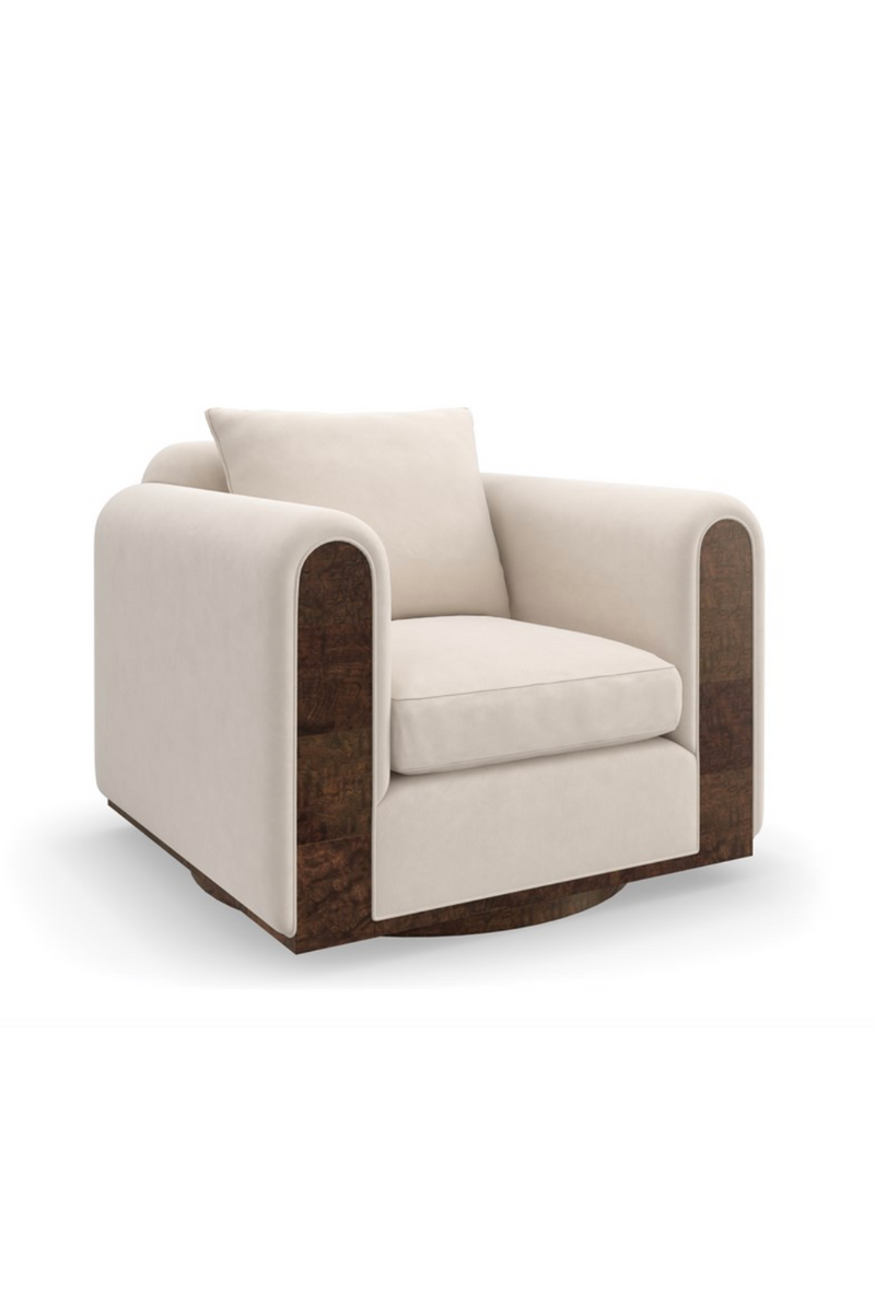 Armchair in ivory fabric | Caracole Remix