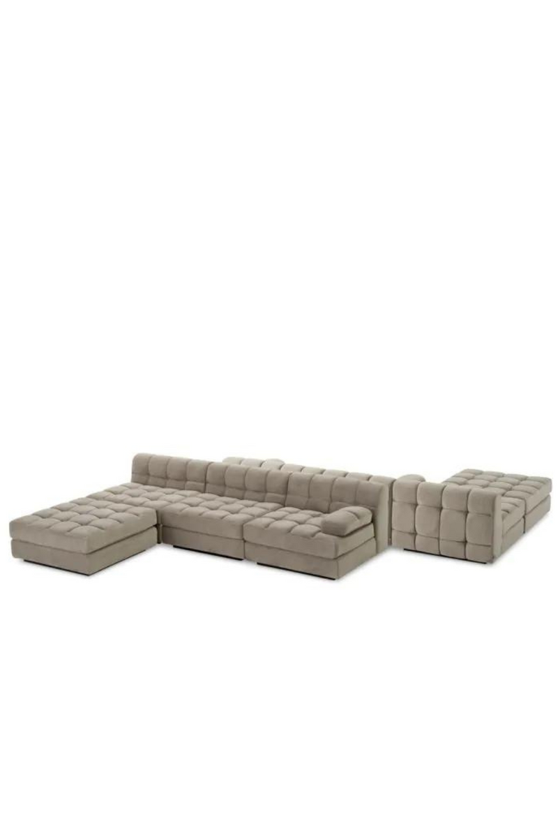 Beige velvet sofa (left module) | Eichholtz Dean