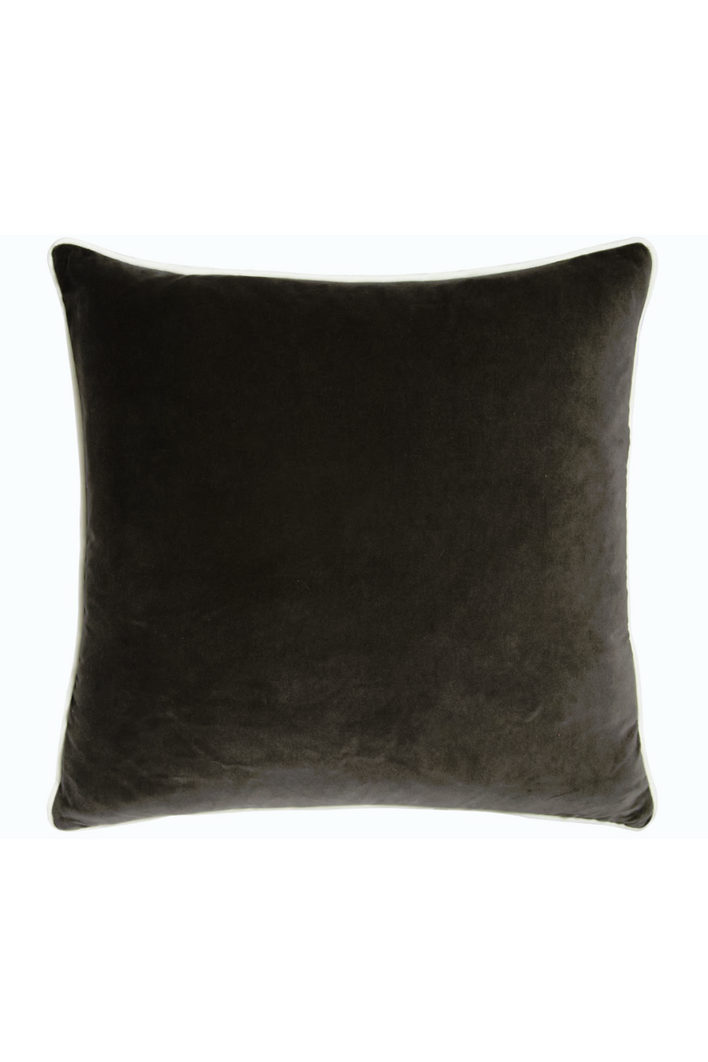 Slate/milk velvet square cushion | Andrew Martin Pelham