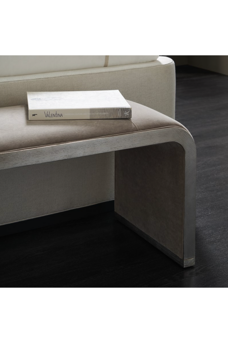 Banc en velours taupe I Caracole Traverse