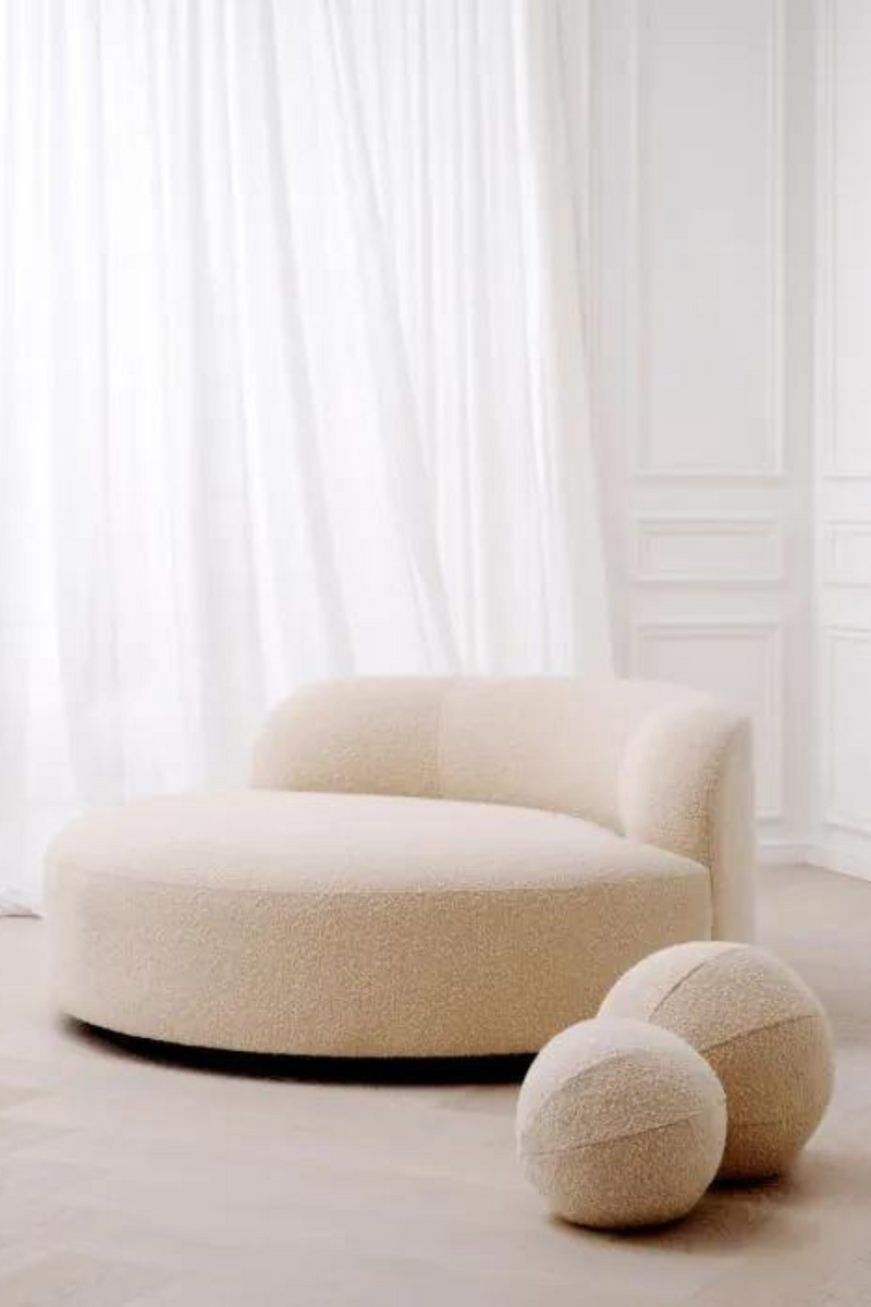 Cream Bouclé Round Sofa | Eichholtz Bjorn